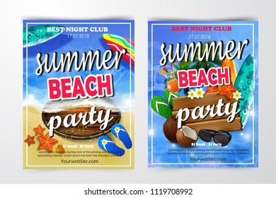 Poster for summer and beach party background