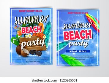 Poster for summer and beach party background