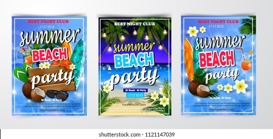 Poster for summer and beach party background