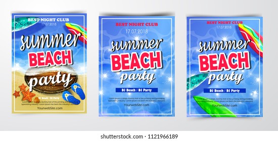 Poster for summer and beach party background