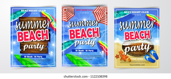 Poster for summer and beach party background