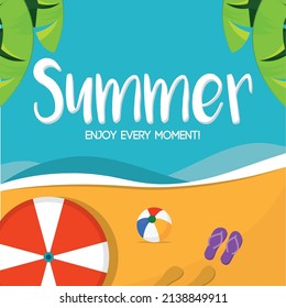 Poster Summer beach vector illustration