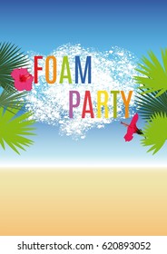 Poster. Summer Foam Party. Vector.