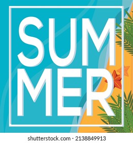 Poster Summer letter vector illustration