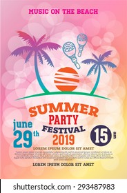 poster summer party and brochure