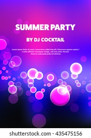 Poster of summer party concept, with bokeh,light effect