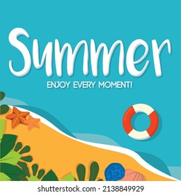 Poster Summer sea vector illustration