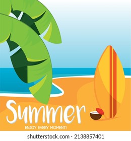 Poster Summer Sun Surf Vector Illustration Stock Vector (Royalty Free ...