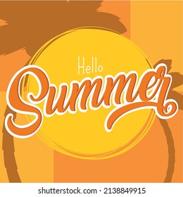 Poster Summer sun vector illustration