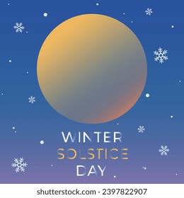 Poster with sun in blue sky and text WINTER SOLSTICE DAY