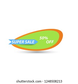 Poster super sale on a white background. Vector illustration .
