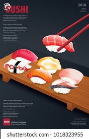 Poster of Sushi Restaurant Vector illustration