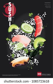 Poster of Sushi Restaurant Vector illustration