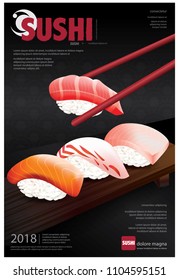 Poster of Sushi Restaurant Vector illustration