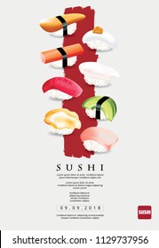 Poster of Sushi Restaurant Vector illustration