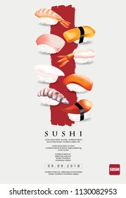Poster of Sushi Restaurant Vector illustration