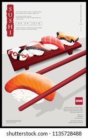 Poster of Sushi Restaurant Vector illustration