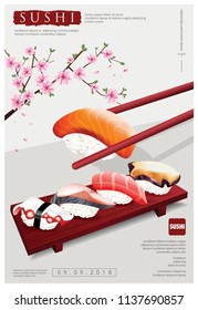 Poster of Sushi Restaurant Vector illustration