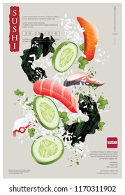 Poster of Sushi Restaurant Vector illustration