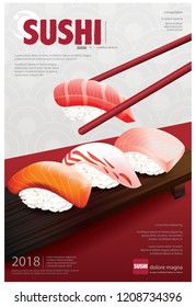 Poster of Sushi Restaurant Vector illustration