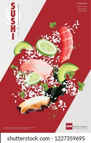 Poster of Sushi Restaurant Vector illustration