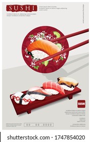 Poster of Sushi Restaurant Vector illustration