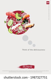 Poster of Sushi Restaurant Vector illustration