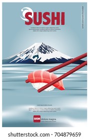 Poster of Sushi Restaurant Vector illustration