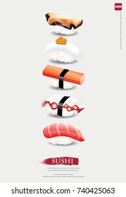 Poster of Sushi Restaurant Vector illustration