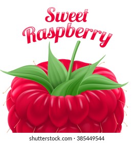 Poster Sweet Raspberry. Fruit and Dessert. Space for Text