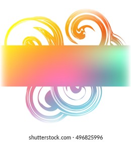 Poster with swirl and circles, for your text, banner design template, vector illustration