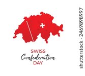 Poster for Swiss Confederation Day with Switzerland flag. Vector illustration