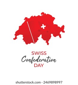 Poster for Swiss Confederation Day with Switzerland flag. Vector illustration