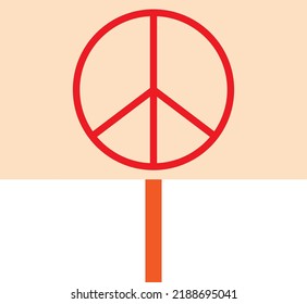 Poster mit einem Symbol des Friedens, pazifistisches Poster. Hippie-Bewegung. Kriegsfeind.