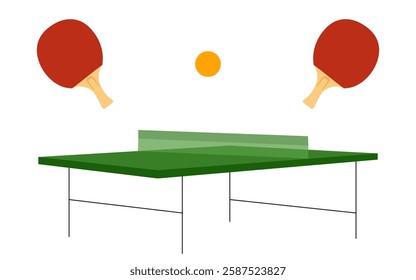 Poster for Table Tennis Day. World Table Tennis Day. A postcard with rackets, a ball and a table. A sports festival. A festive banner for social networks. World Holiday