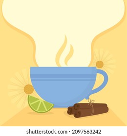 afiche del té con canela y limón