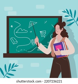 Poster eines Lehrers, der eine Klasse gibt