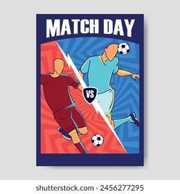 poster template with 2 players facing each other in a soccer match