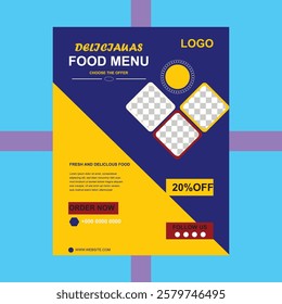 Poster template with American food theme