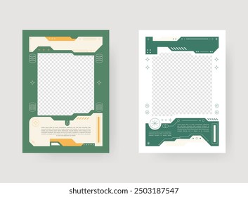 Poster template background design. Futuristic style with abstract sci-fi shape. Minimalistic trendy backgrounds for branding, poster, social media post, banner, cover, card.