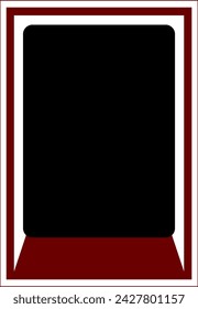Poster template black background vector. Red color frame border design.