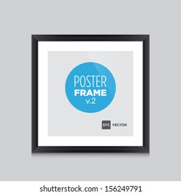 Poster template with black frame square vector design. Easy to edit with your picture.