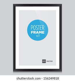 Poster template with black frame vector design. Easy to edit with your picture.