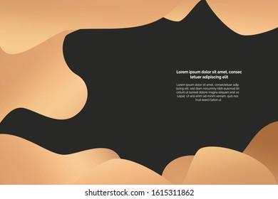 Poster template with bronze waves metalic polish. Basis universal design for flyers, cards, branding and presentations