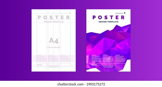 Poster template for business and cover modern journal. Vector graphics. Abstract polygonal background. Low poly design.