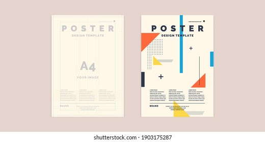 Poster template for business and cover modern journal. Vector graphics. Abstract geometric background, retro design.