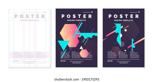 Plakatvorlage für Unternehmen und Titelblatt für moderne Zeitschriften. Vektorgrafiken. Abstrakter geometrischer Hintergrund, modernes Design.