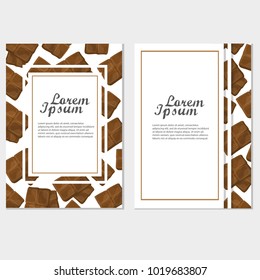 Poster template with chocolate. Advertising for menu of coffee shop, cafe.