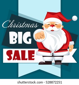 poster template for Christmas sales.Santa Claus. vector illustration