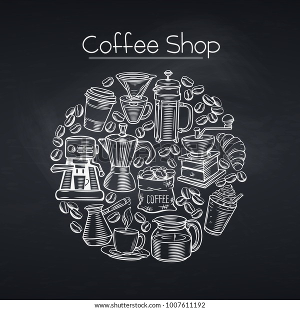 Poster Template Coffee Shop Design Sketch Stock Vector